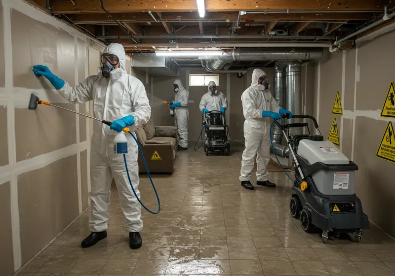 Basement Moisture Removal and Structural Drying process in Punxsutawney, PA